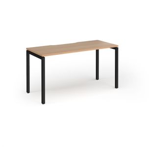 Connex Goal-Post 1400 x 600 x 725mm Single Desk - Black Frame / Beech Top