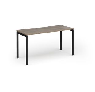 Connex Goal-Post 1400 x 600 x 725mm Single Desk - Black Frame / Nebraska Oak Top