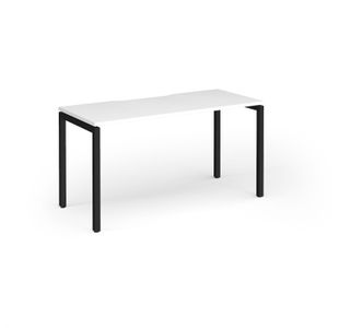 Connex Goal-Post 1400 x 600 x 725mm Single Desk - Black Frame / White Top