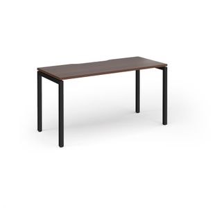 Connex Goal-Post 1400 x 600 x 725mm Single Desk - Black Frame / Walnut Top