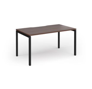 Connex Goal-Post 1400 x 800 x 725mm Single Desk - Black Frame / Walnut Top