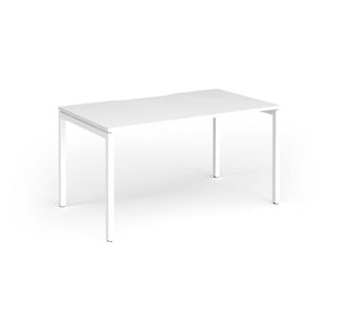 Connex Goal-Post 1400 x 800 x 725mm Single Desk - White Frame / White Top