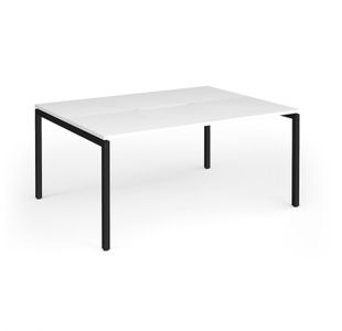 Connex Goal-Post 1600 x 1200 x 725mm Back to Back Desk (2 x 1600mm) - Black Frame / White Top