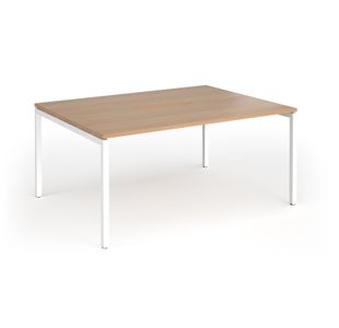 Connex Goal-Post 1600 x 1200 x 725mm Back to Back Desk (2 x 1600mm) - White Frame / Beech Top