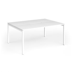 Connex Goal-Post 1600 x 1200 x 725mm Back to Back Desk (2 x 1600mm) - White Frame / White Top