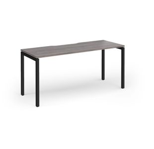 Connex Goal-Post 1600 x 600 x 725mm Single Desk - Black Frame / Grey Oak Top