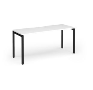 Connex Goal-Post 1600 x 600 x 725mm Single Desk - Black Frame / White Top
