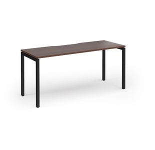 Connex Goal-Post 1600 x 600 x 725mm Single Desk - Black Frame / Walnut Top