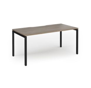 Connex Goal-Post 1600 x 800 x 725mm Single Desk - Black Frame / Nebraska Oak Top