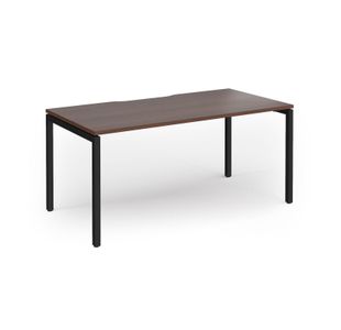 Connex Goal-Post 1600 x 800 x 725mm Single Desk - Black Frame / Walnut Top