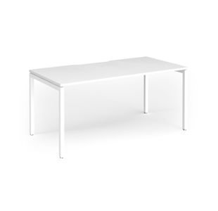 Connex Goal-Post 1600 x 800 x 725mm Single Desk - White Frame / White Top
