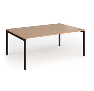 Connex Goal-Post 1800 x 1200 x 725mm Back to Back Desk (2 x 1800mm) - Black Frame / Beech Top