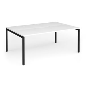 Connex Goal-Post 1800 x 1200 x 725mm Back to Back Desk (2 x 1800mm) - Black Frame / White Top