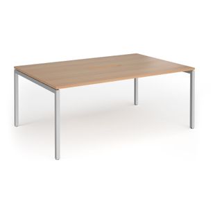 Connex Goal-Post 1800 x 1200 x 725mm Back to Back Desk (2 x 1800mm) - Silver Frame / Beech Top