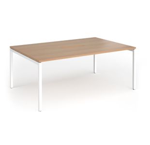 Connex Goal-Post 1800 x 1200 x 725mm Back to Back Desk (2 x 1800mm) - White Frame / Beech Top