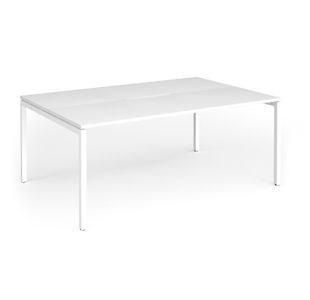 Connex Goal-Post 1800 x 1200 x 725mm Back to Back Desk (2 x 1800mm) - White Frame / White Top