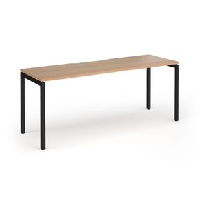Connex Goal-Post 1800 x 600 x 725mm Single Desk - Black Frame / Beech Top
