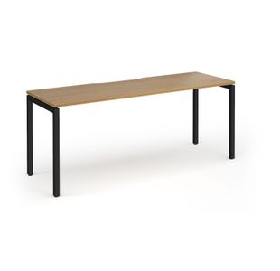 Connex Goal-Post 1800 x 600 x 725mm Single Desk - Black Frame / Oak Top