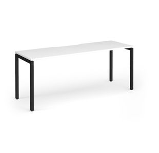 Connex Goal-Post 1800 x 600 x 725mm Single Desk - Black Frame / White Top