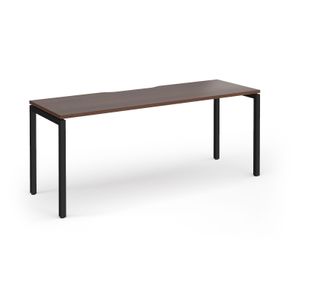 Connex Goal-Post 1800 x 600 x 725mm Single Desk - Black Frame / Walnut Top
