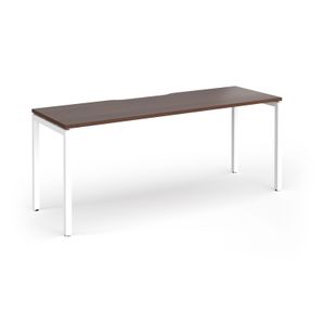 Connex Goal-Post 1800 x 600 x 725mm Single Desk - White Frame / Walnut Top