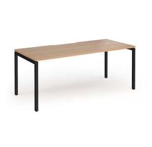 Connex Goal-Post 1800 x 800 x 725mm Single Desk - Black Frame / Beech Top