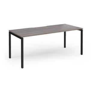 Connex Goal-Post 1800 x 800 x 725mm Single Desk - Black Frame / Grey Oak Top