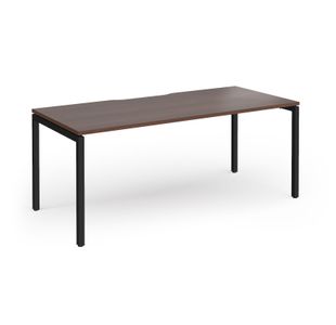 Connex Goal-Post 1800 x 800 x 725mm Single Desk - Black Frame / Walnut Top