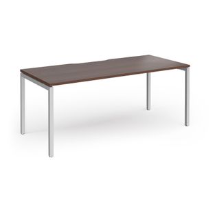 Connex Goal-Post 1800 x 800 x 725mm Single Desk - Silver Frame / Walnut Top