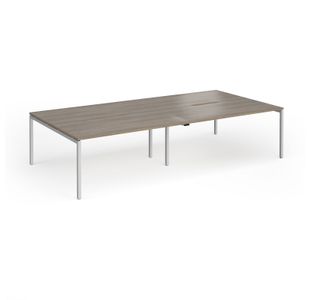 Connex Goal-Post 3200 x 1600 x 725mm Back to Back Desk (4 x 1600mm) - Silver Frame / Nebraska Oak Top