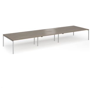 Connex Goal-Post 5400 x 1600 x 725mm Back to Back Desk (6 x 1800mm) - Silver Frame / Nebraska Oak Top