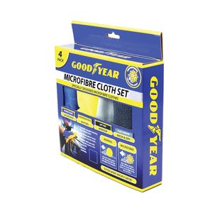 Goodyear Vehicle Clean Microfibre Cloth Set Assorted Pack of 4 904005