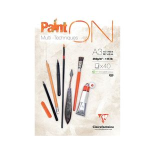 Clairefontaine Paint On Pad 250gsm Paper 40 Sheets A3 96536C