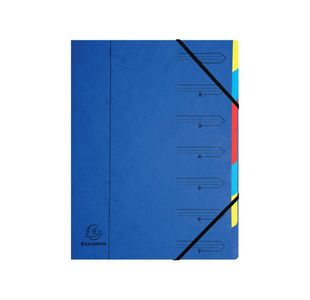 Exacompta Europa 7-Part Organiser 400gsm Pressboard A4 Blue 5219Z