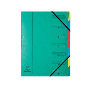 Exacompta Europa 7-Part Organiser 400gsm Pressboard A4 Green 5220Z