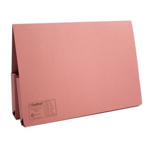 Exacompta Guildhall Legal Double Pocket Wallet Foolscap Pink (Pack of 25) 214-PNK