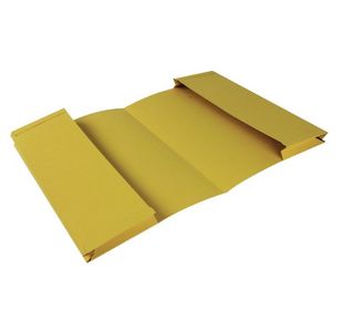 Exacompta Guildhall Legal Double Pocket Wallet Foolscap Yellow (Pack of 25) 214-YLW