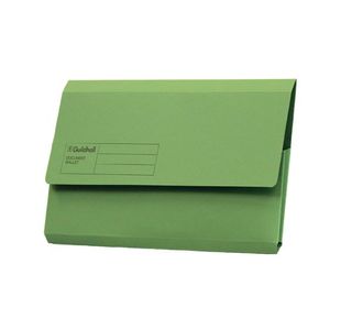 Exacompta Guildhall Document Wallet Foolscap Green (Pack of 50) GDW1-GRN