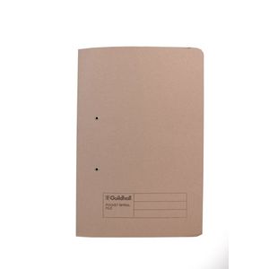 Exacompta Guildhall Pocket Spiral File 285gsm Buff (Pack of 25) 347-BUFZ