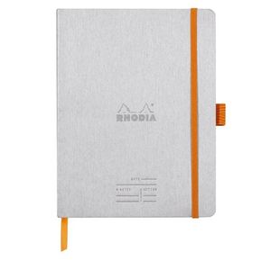 Clairefontaine Rhodiarama Italian Leatherette Meeting Book A5+ Silver 117781C