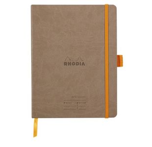 Clairefontaine Rhodiarama Italian Leatherette Meeting Book A5+ Taupe 117784C