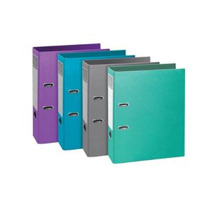 Exacompta Teksto Lever Arch File 80mm A4 Assorted (Pack of 10) 53650E