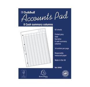 Exacompta Guildhall Account Pad 8-Column Summary A4 1589