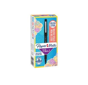 PaperMate Flair Original Felt Tip Pens Black (Pack of 12) S0190973