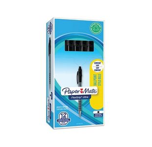 PaperMate Flexgrip Ultra Retractable Ballpoint Pen Medium Black (Pack of 12) S0190393