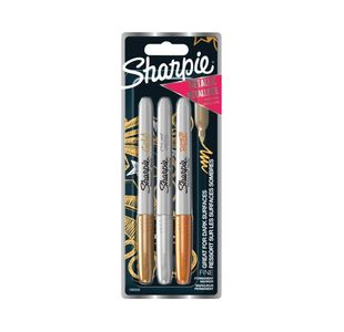 Sharpie Permanent Marker Fine Metallic Assorted (Pack of 3) 1849114