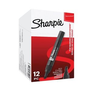 Sharpie W10 Permanent Marker Chisel Tip Black (Pack of 12) S0192652