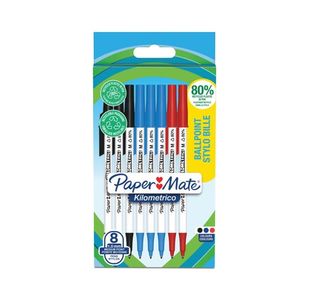 PaperMate Kilometrico Ballpoint Pen Medium 1.0mm Assorted (Pack of 8) 2187680