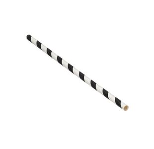 Go-Pak Paper Straw 200mm x 6mm Black/White Striped (Pack of 5000) D22033