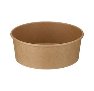 Go-Pak Round Kraft Bowl PE Lined 1300ml Kraft (Pack of 300) D48003